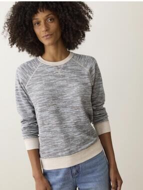 Marine Layer Women's Gray & Blue Juno Reversible Raglan Sweatshirt - Size - XL